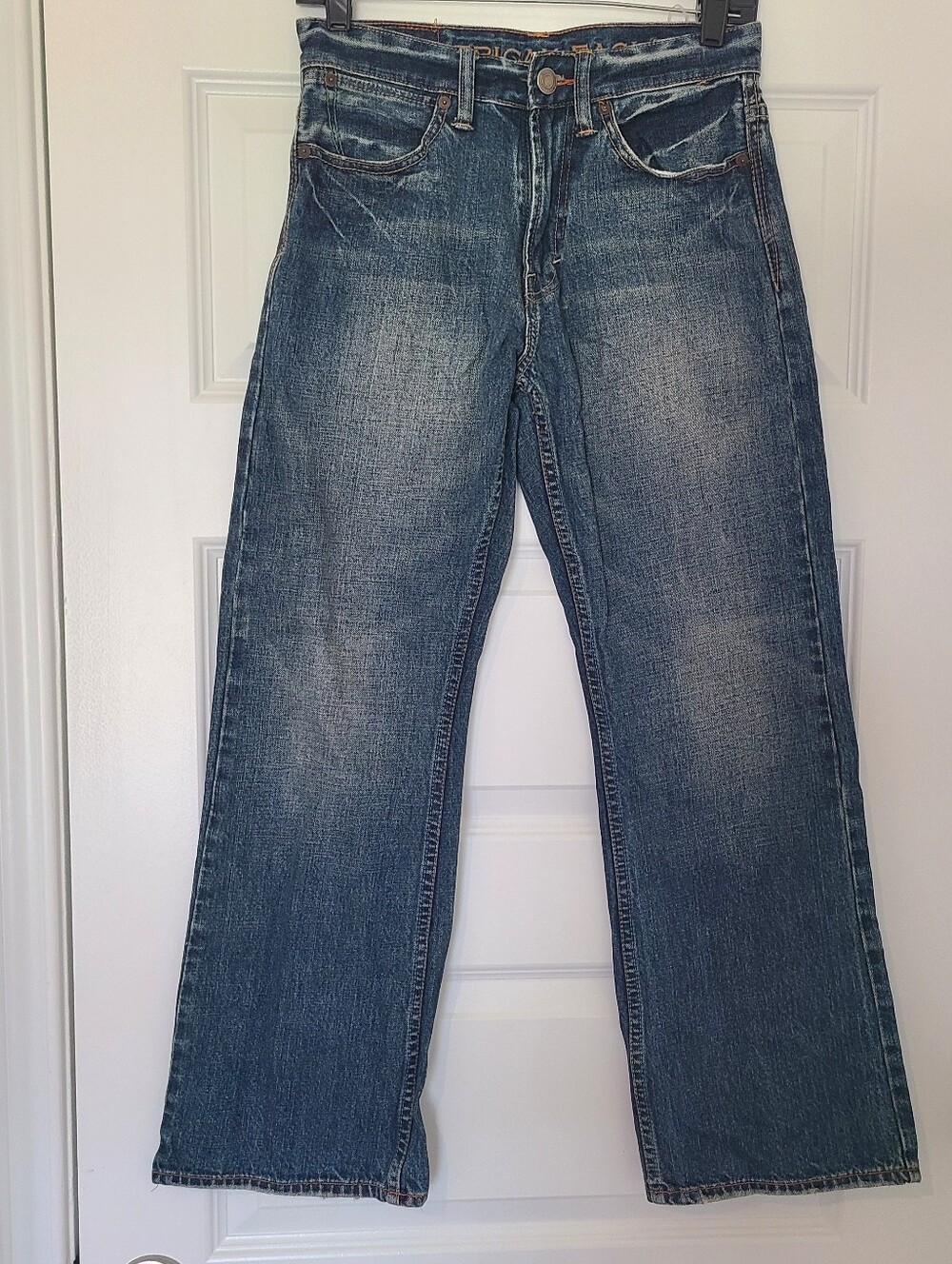 Vintage American Eagle Mens Bootcut Jeans 26x27.5 Medium Blue Denim ZIpper Fly